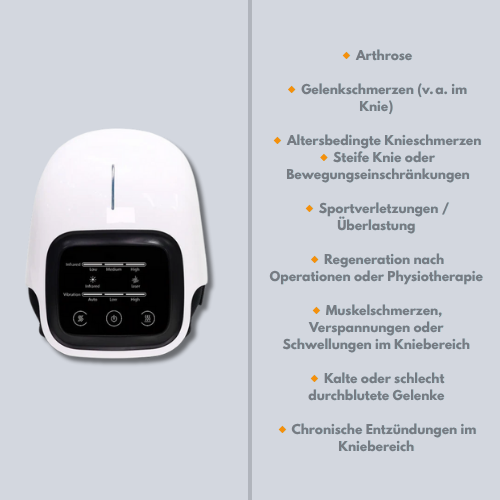 KneeGlow Pro™ – 3-in-1 Schmerzfrei-Therapie mit Wärme, Rotlicht & Vibration